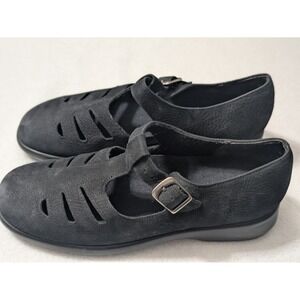 Munro black Mary Jane's loafers‎ buckle closure cut outs comfort Shoes Shock
